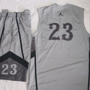 Jordan Short Set /Stitched gray jersey & short #23